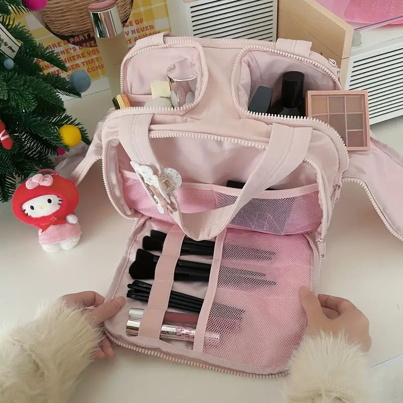 Compact Travel Makeup Organizer Bag (Assorted Colors)