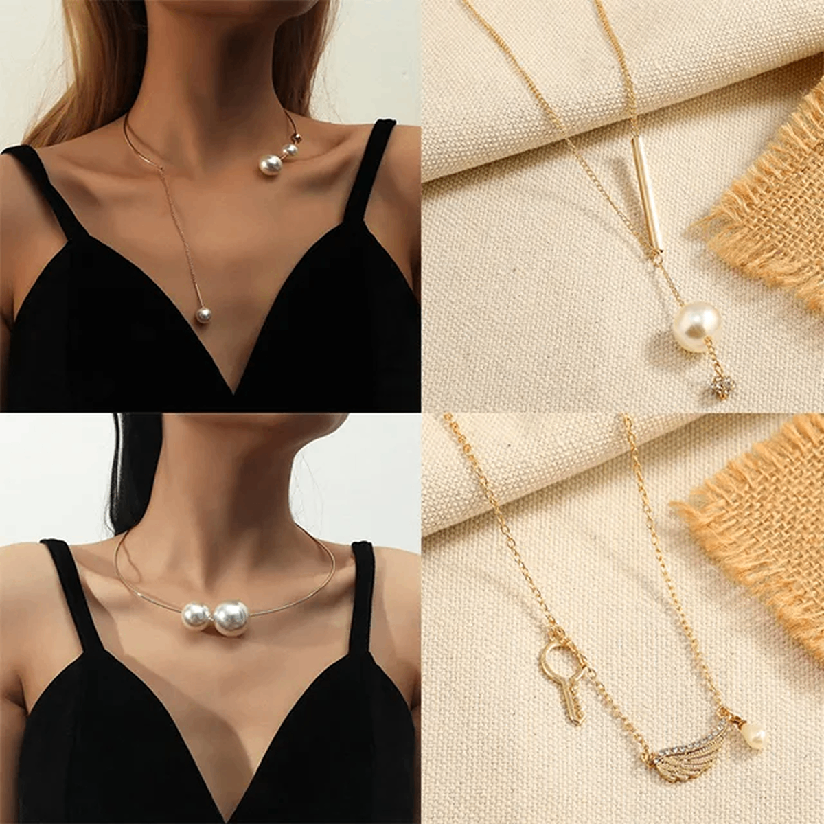 set of four Korean necklaces,