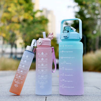 Thumbnail for Motivational Water Bottle With Time Marker (Set of 3)