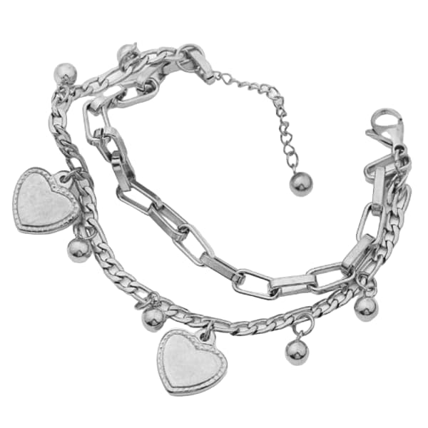 Multilayer heart shape bracelet