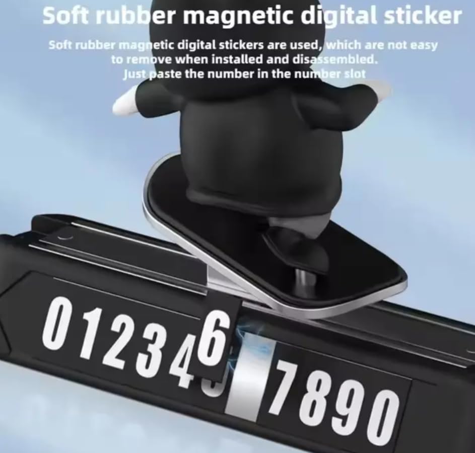 Stylish Panda Car Decor with Slide Action & Number Display