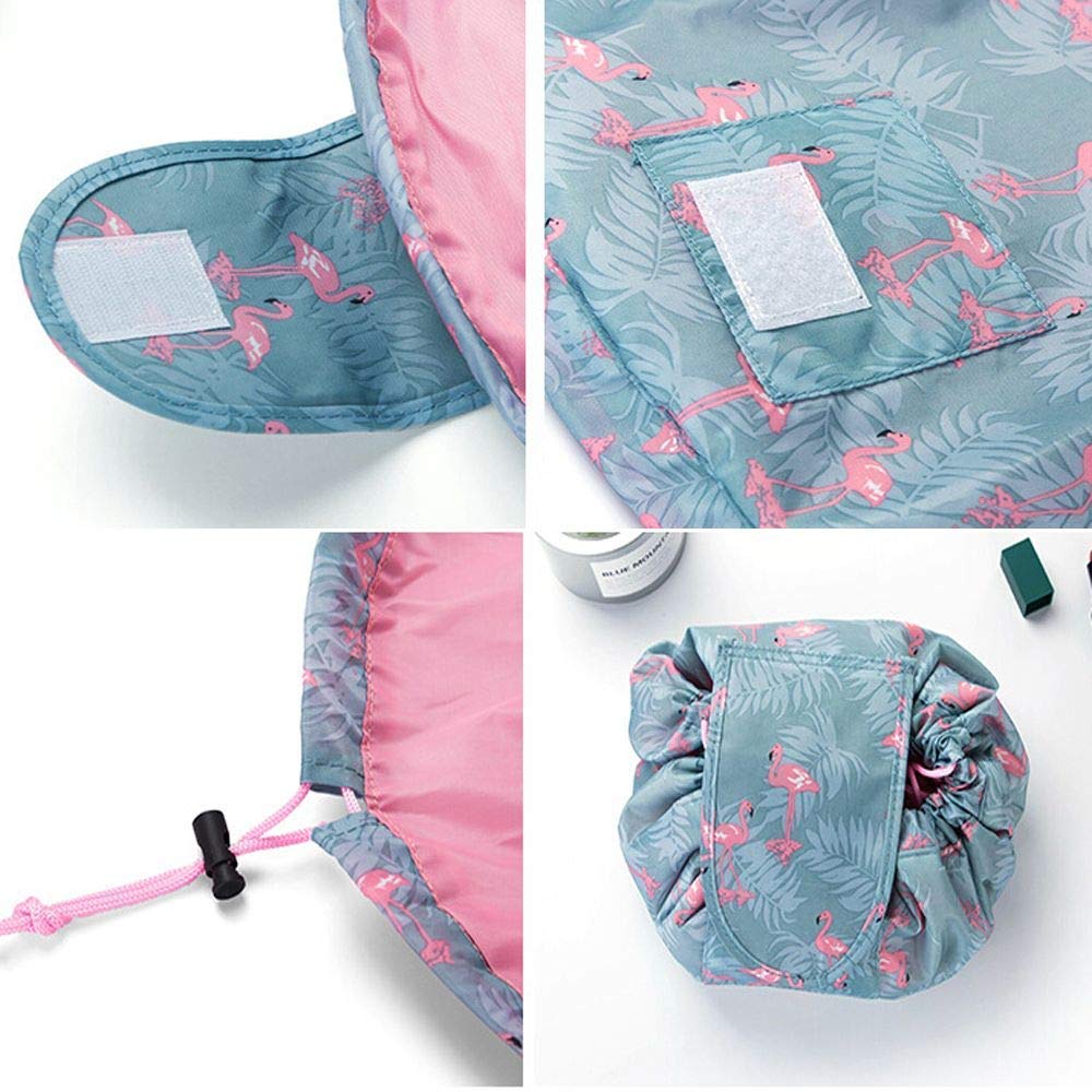 Drawstring Travel Makeup Bag | Portable Cosmetic Pouch Organizer | Random Print and Color