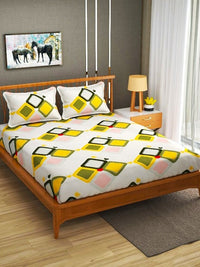 Thumbnail for Cream Diamond King Size Double Bed Elastic Fitted Premium Bedsheet