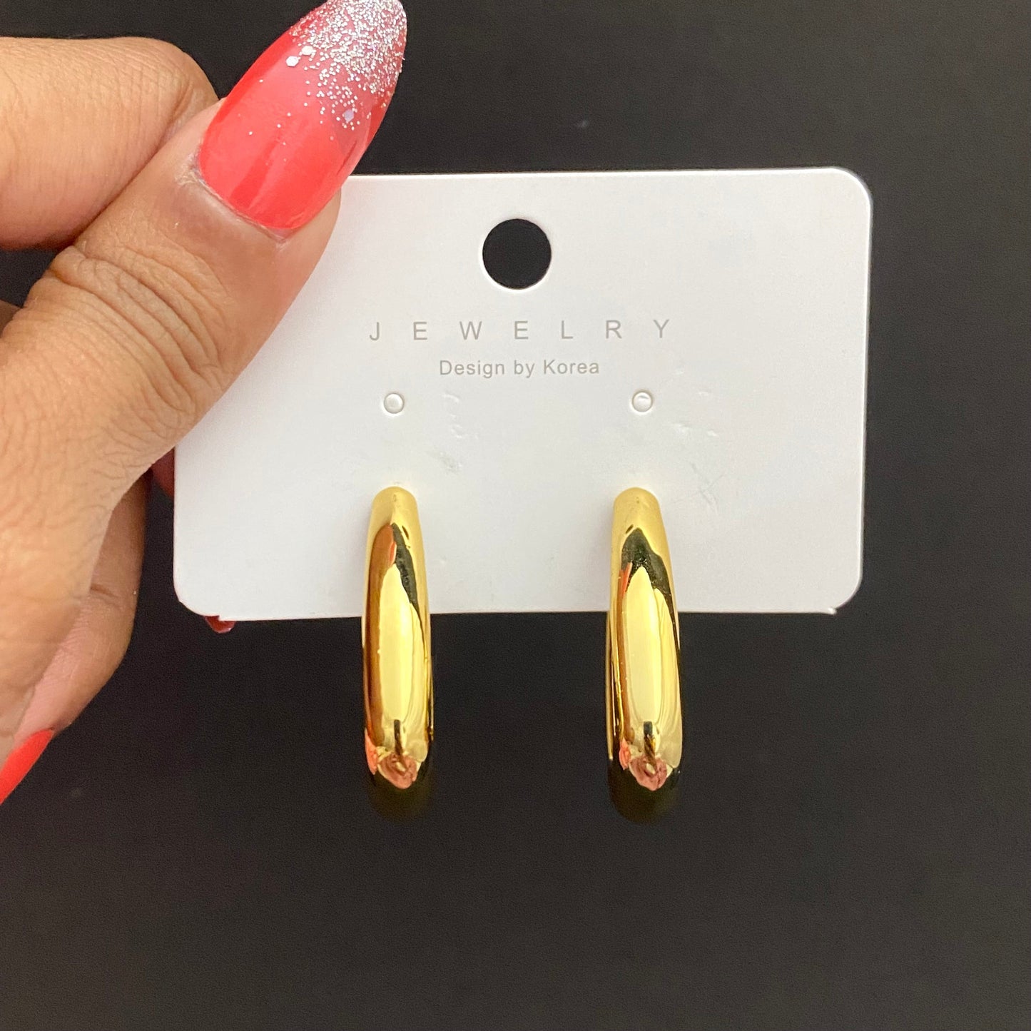 Trendy Golden Drop Korean Hoop Earring