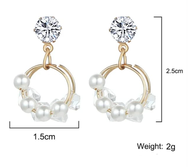 Multi Crystal Korean earring