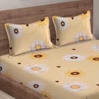 Thumbnail for Double Bed King Size Elastic Fitted Premium BedSheet with 2 Pillow Covers