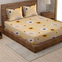 Thumbnail for Double Bed King Size Elastic Fitted Premium BedSheet with 2 Pillow Covers