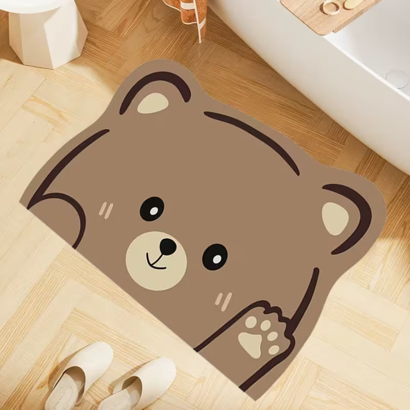 Cute Bear Face Anti-Slip Bathroom Mat