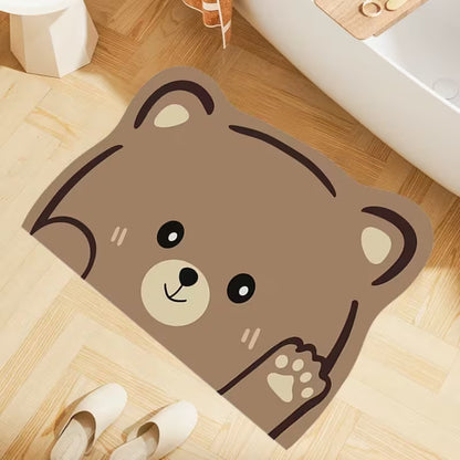 Cute Bear Face Anti-Slip Bathroom Mat