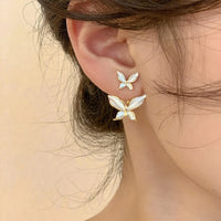 Thumbnail for Fashionable Western Stylish Beautiful Princess White Butterfly Earrings