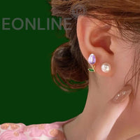 Thumbnail for Flower pearl Ear studs