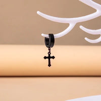 Thumbnail for Jesus Cross Piercing Surgical Metal Huggie Earring