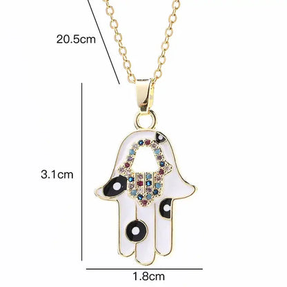 Premium Golden Hamsa Hand Necklace With Stainless Steel Chain