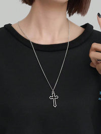 Thumbnail for Cross necklace with thick chain