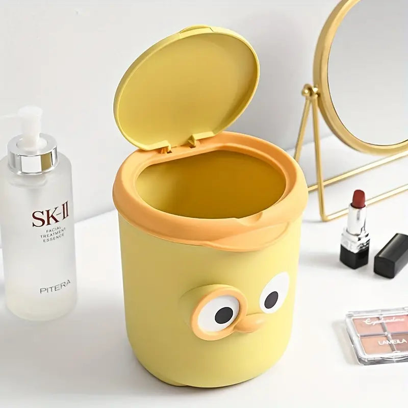 Cute Cartoon Mini Trash Can with Lid