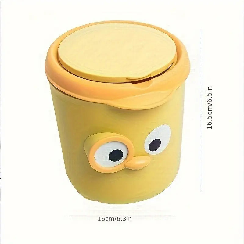 Cute Cartoon Mini Trash Can with Lid