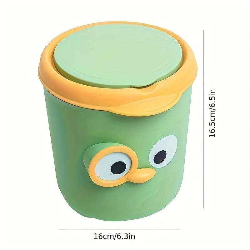 Cute Cartoon Mini Trash Can with Lid