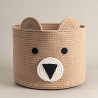 Thumbnail for Small Bear Basket, Cotton Rope Basket, Cute Storage, Brown