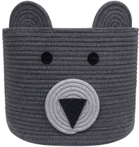 Thumbnail for Small Bear Basket, Cotton Rope Basket, Cute Storage, Gray