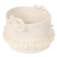 Thumbnail for Small Woven Storage Baskets, Cute Tassel, Off-White