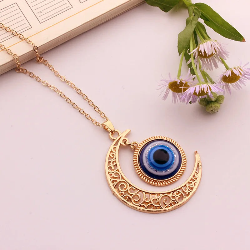 Evil eye necklace with Moon