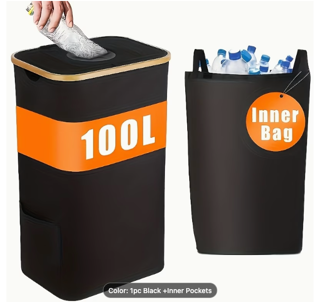 100L Large Capacity Smart Waste Bin with Removable Inner Bag