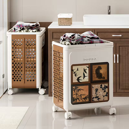 Foldable Rolling Laundry Basket