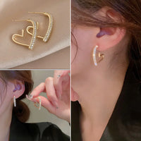 Thumbnail for Heart Shape Dimond Crystal Korean earring