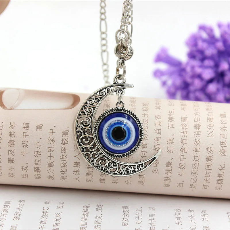 Evil eye necklace with Moon