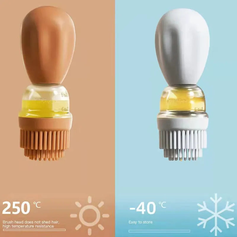 2 in 1 Glass Olive Oil Dispenser Bottle with Silicone Brush