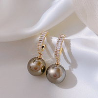 Thumbnail for Elegant Korean Style Pearl Drop Earrings with Crystal-Encrusted Hoops