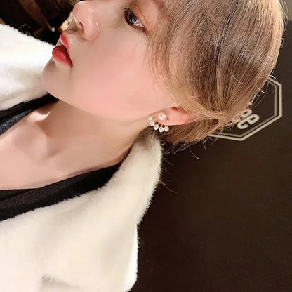 Gold Plated Needle Pearl Earrings