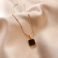 Thumbnail for Gold-Plated Square Pendant with Chain