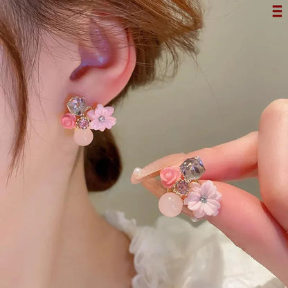 Multi colour Flower Studs Korean earring