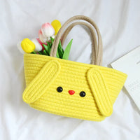 Thumbnail for Super Cute Basket Woven With Cotton Rope (Yellow)