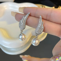 Thumbnail for Angel Wings Earrings with pearl