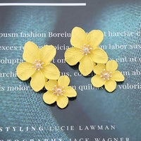 Thumbnail for 3D Petal Statement Earrings with Crystal Center for Spring & Summer Looks