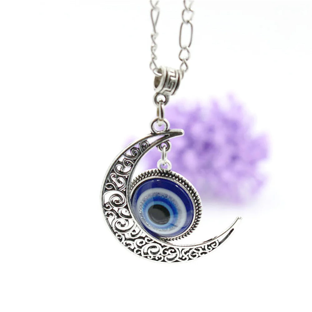 Evil eye necklace with Moon