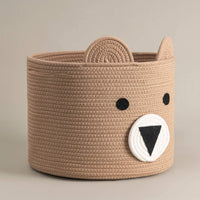 Thumbnail for Small Bear Basket, Cotton Rope Basket, Cute Storage, Brown