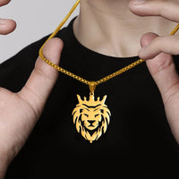 Thumbnail for Lion pendant necklace unisex style