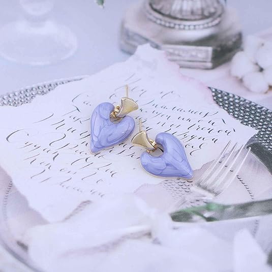 Premium Heart Shape Earrings lavender