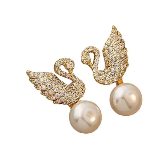 Swan shape Korean stud