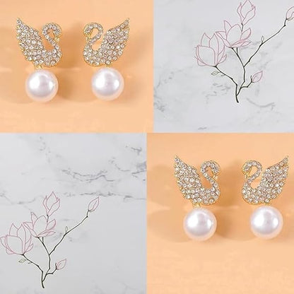 Swan shape Korean stud