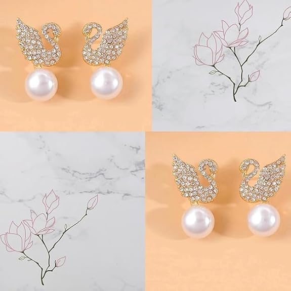 Swan shape Korean stud