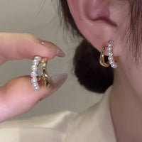 Thumbnail for Hеаrt-Shaped Back Hanging Pearl Earrings