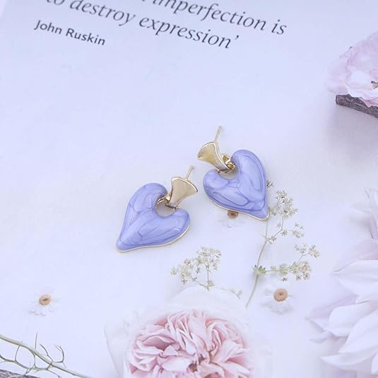 Premium Heart Shape Earrings lavender