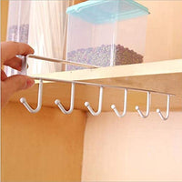 Thumbnail for Under Shelf Hanging Hooks Organizer Rack | Kitchen Cup & Utensil Holder