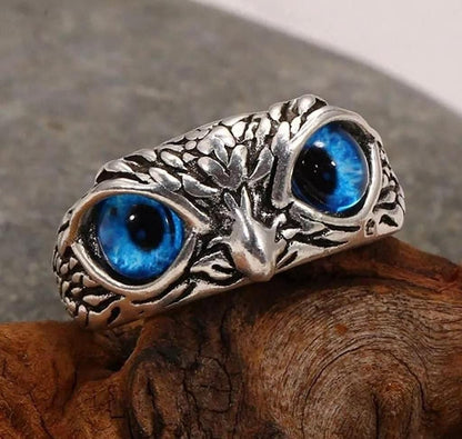 Silver Plated Owl Ring For Good Luck