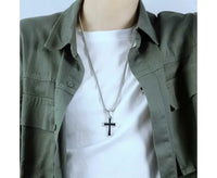 Thumbnail for Cross necklace with thick chain