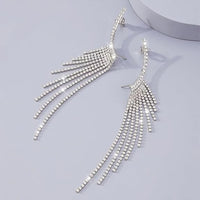 Thumbnail for Glamorous Rhinestone Tassel Ear Cuff Earrings